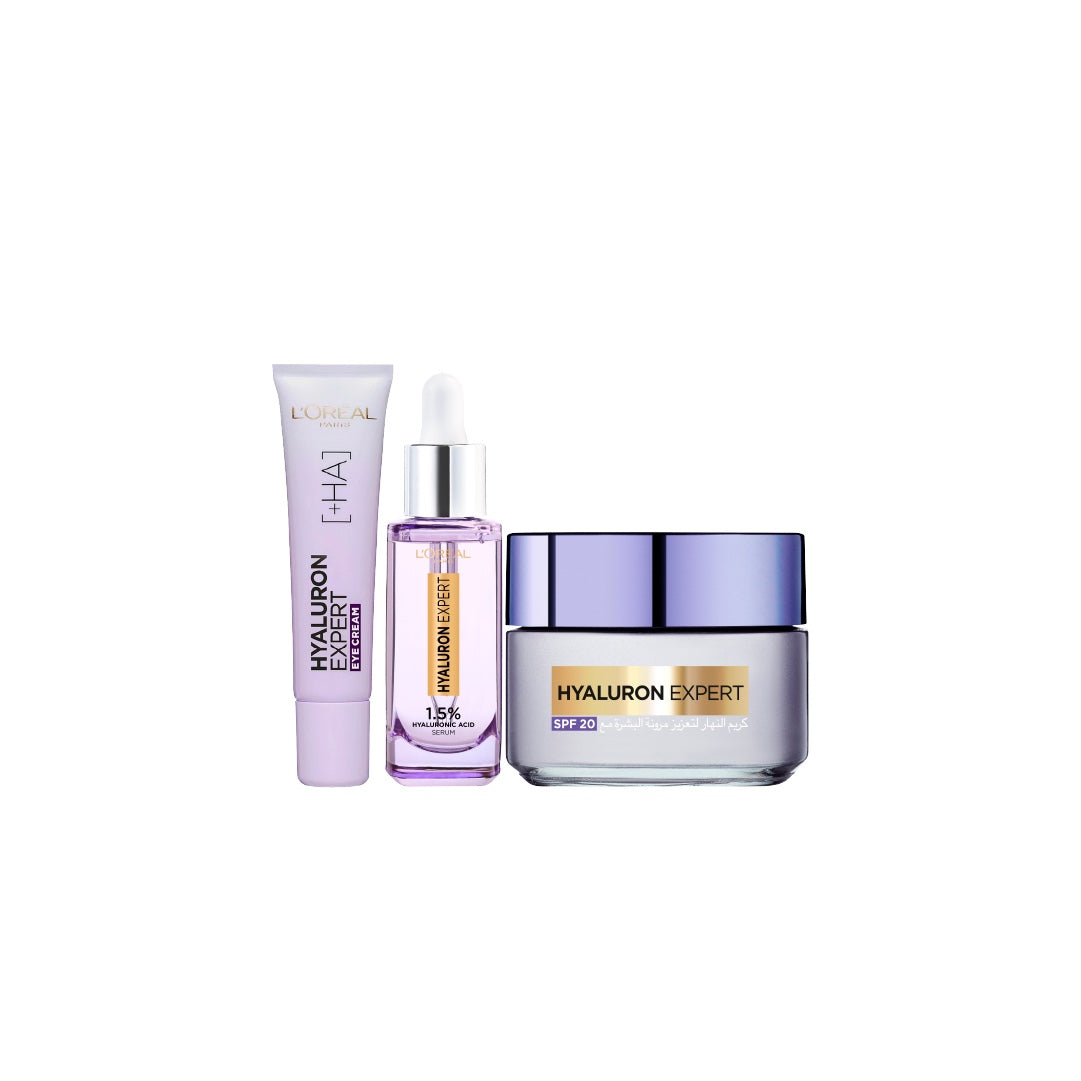 L’Oreal Paris Hyaluron Expert Eye Cream + Hyaluron Expert 1.5% Serum + Hyaluron Expert Day Cream SPF 20 – 25% Off Black Friday Deal-1