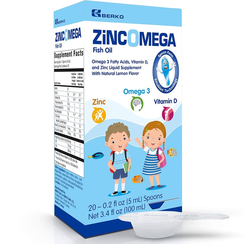 Zincomega Fish Oil + Vitamin D & Zinc Supplement – 20 Spoons-1