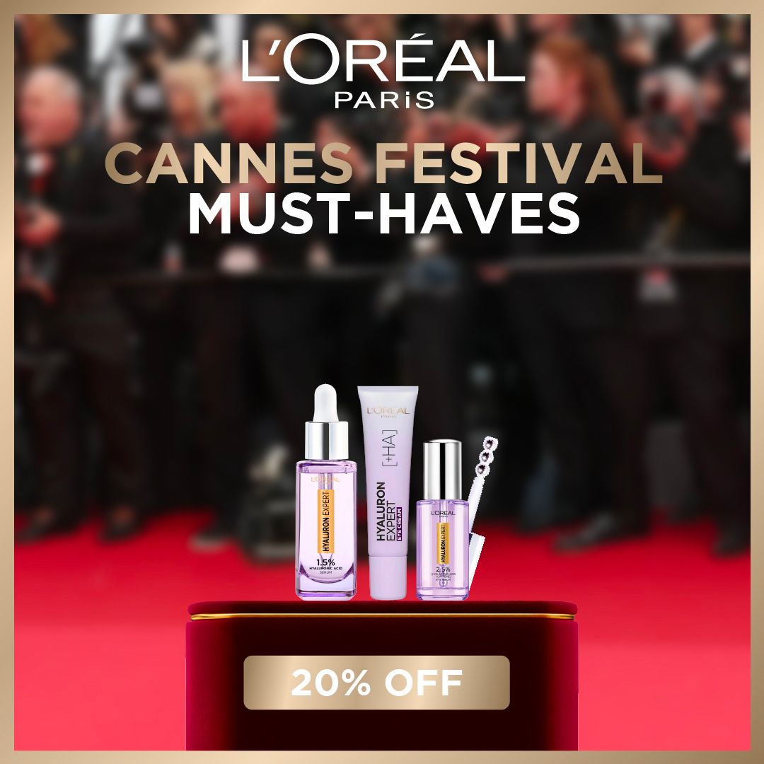 L'Oréal Paris Cannes Festival Skincare Set - Hyaluron Expert Serum, Moisturizer & Eye Serum-2