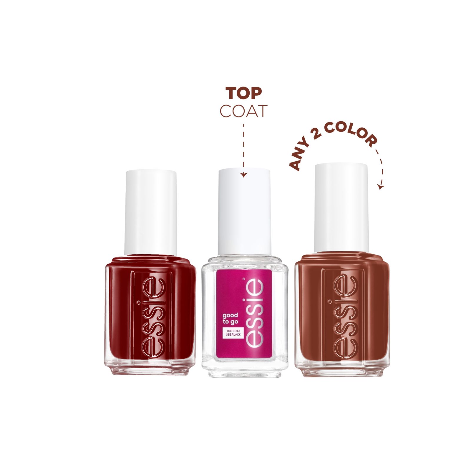 Essie Nail Polish Bundle – Get Any 2 Colors + Top Coat Get 30% Off-1