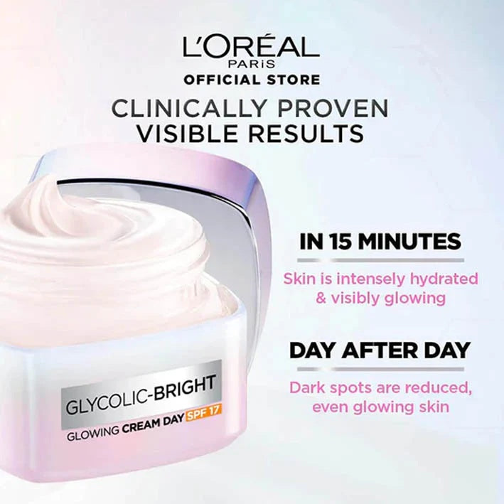 L'Oreal Paris Glycolic-Bright Glowing Day Cream SPF17 – 50 ML-3