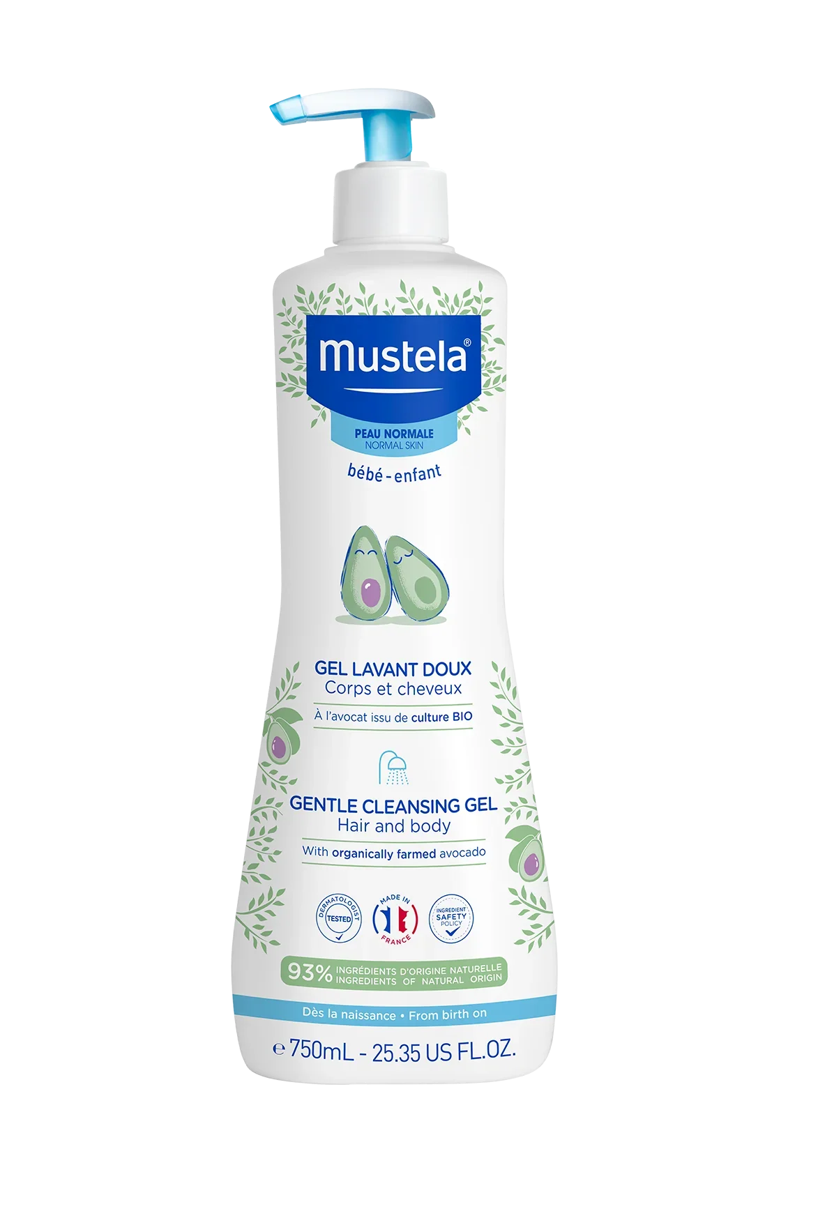 Mustela Cleansing Gel Hair and Body, Gel Lavant Doux Corps et Cheveaux