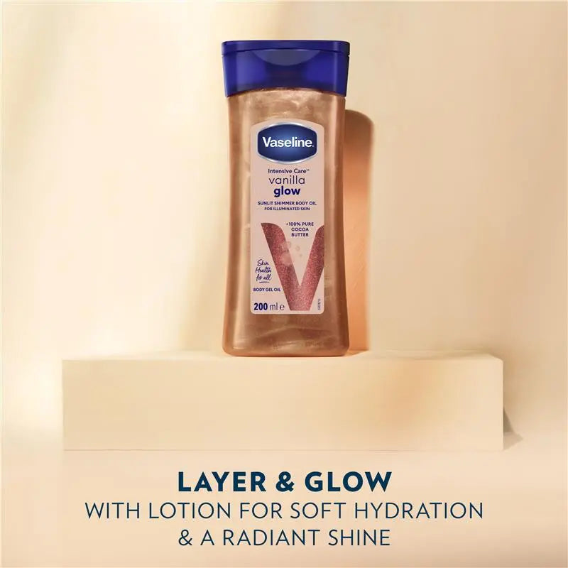 Vaseline Intensive Care Vanilla Glow Sunlit Shimmer Body Gel Oil 200ml