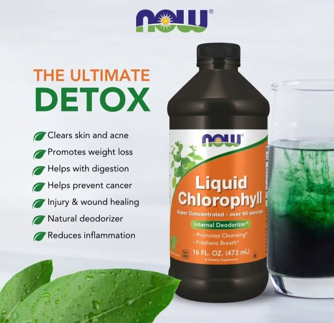 NOW Liquid Chlorophyll 473ml – Internal Deodorizer and Cleansing Support