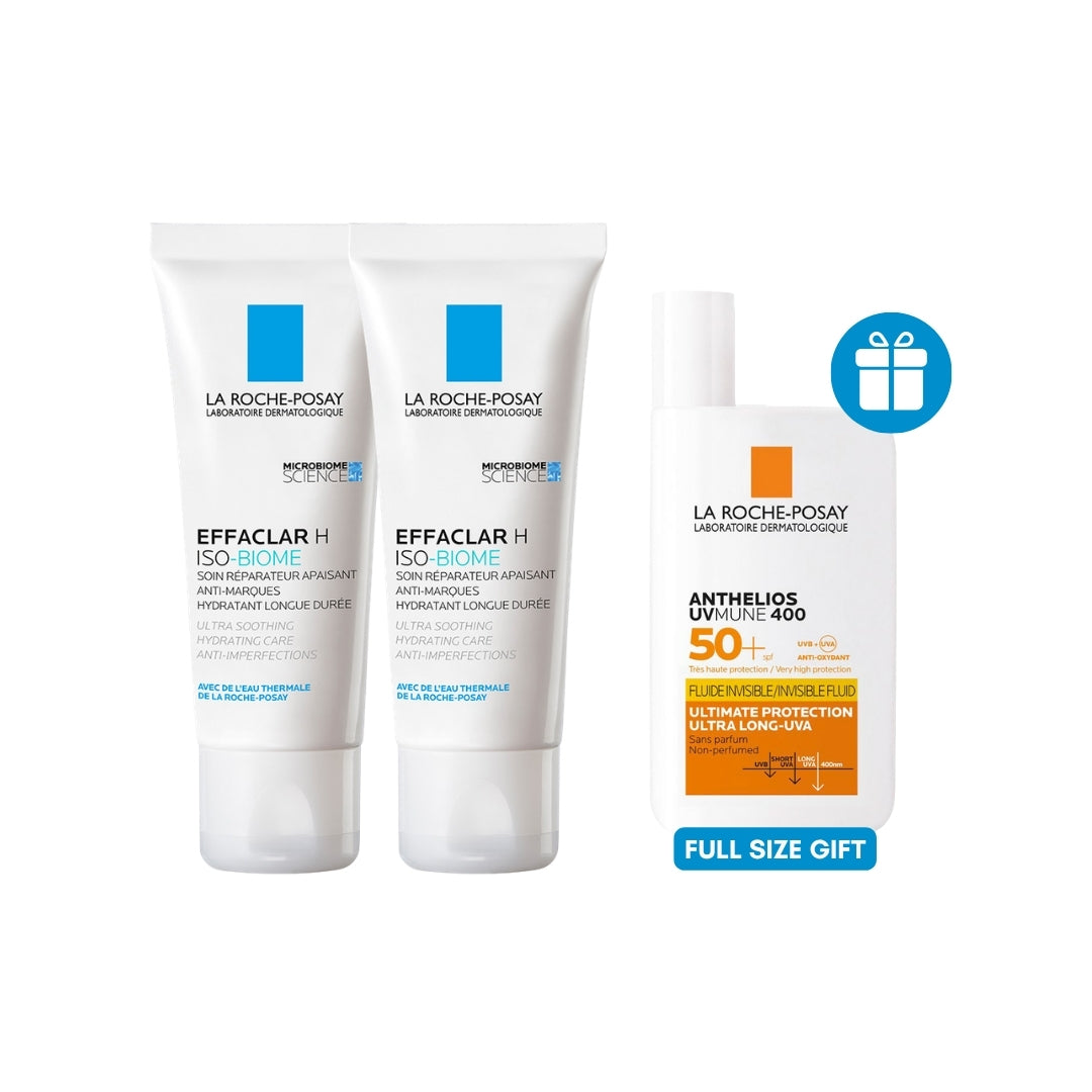 La Roche-Posay Effaclar H Iso-Biome Ultra Soothing Hydrating Care Duo Get Full Size Gift Anthelios UVMune 400 SPF50+