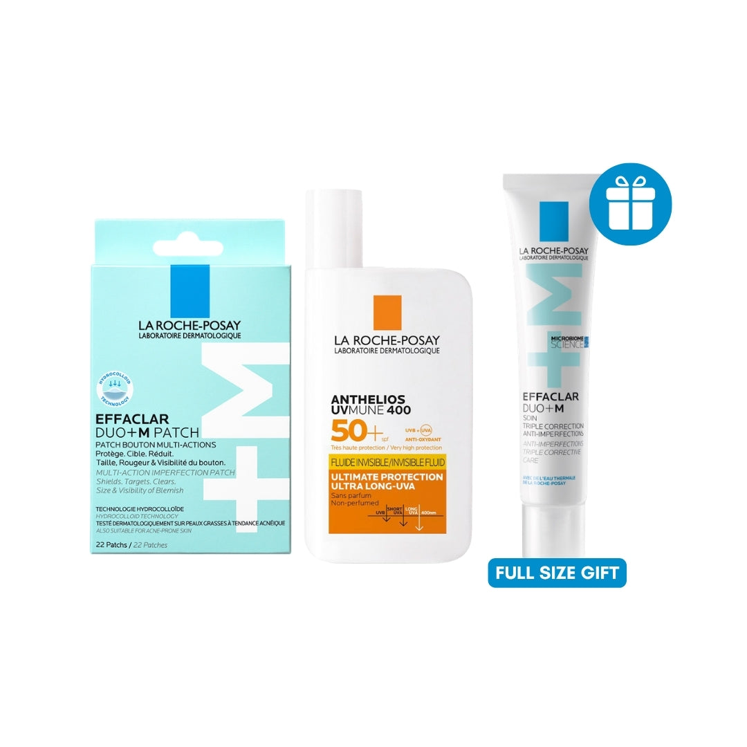 La Roche-Posay Effaclar Duo+M Patch + Anthelios UVMune 400 SPF50+ Get Full Size Gift Effaclar Duo+M Anti-Imperfection Care