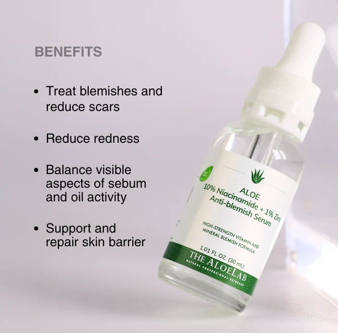 The AloeLab Aloe 10% Niacinamide + 1% Zinc Anti-Blemish Serum 30 ml