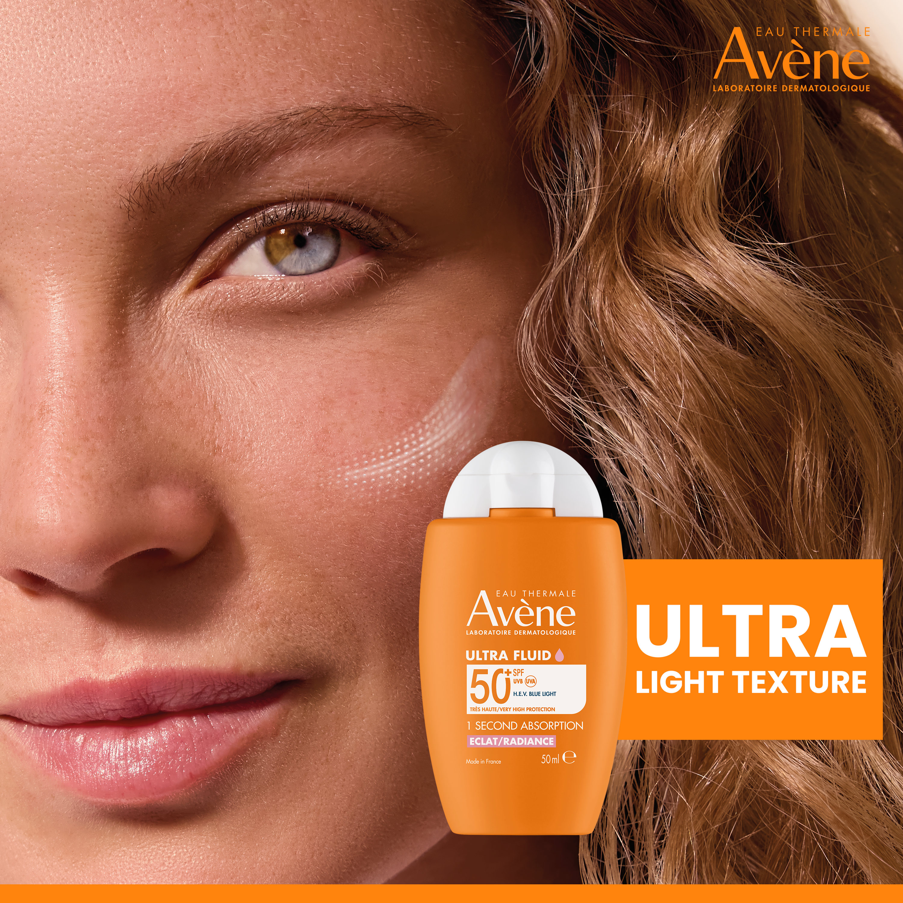 Avene Ultra Fluid Eclat Radiance SPF50+ Sunscreen 50ml | Ultra-Light Hydrating Tinted Sunscreen