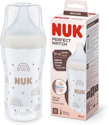 NUK Perfect Match Baby Bottle 260 ml (3+ Months)