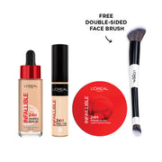 L’Oreal Paris Infaillible 24H Tinted Serum + More Than Concealer + Power Glow Loose Powder + Free Double-Sided Face Brush-25% off