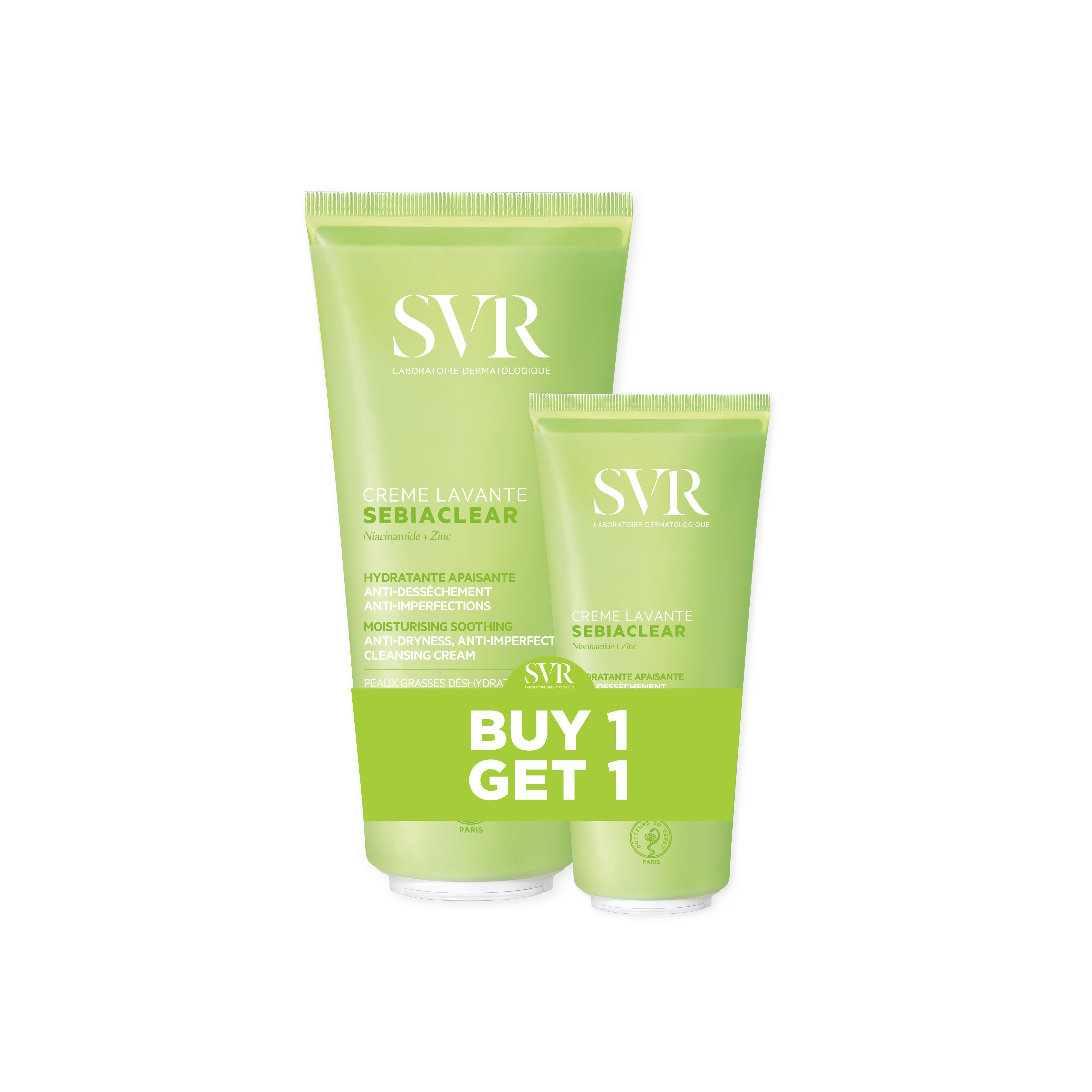 SVR Sebiaclear Moisturising Soothing Cleansing Cream 200ml+ 40ml Free – Buy 1 Get 1 Free