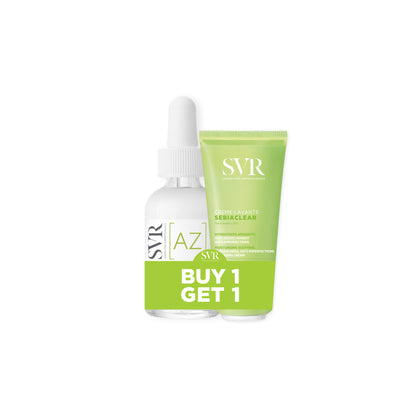 SVR Sebiaclear Ampoule AZ Serum 30ml + SVR Sebiaclear Moisturising Soothing Cleansing Cream 40ml – Buy 1 Get 1 Free Set