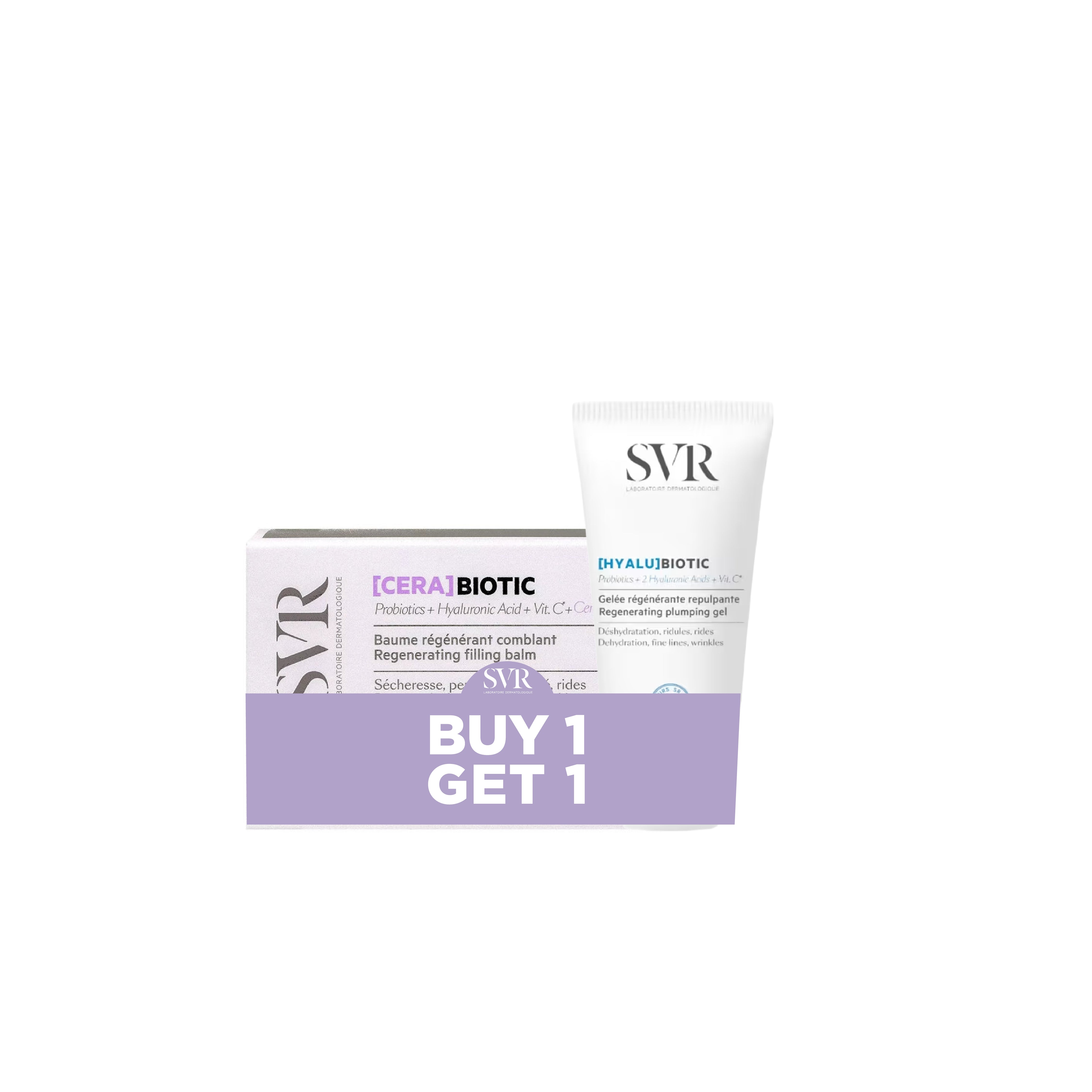 SVR Cera Biotic Regenerating Filling Balm + SVR Hyalu Biotic Regenerating Plumping Gel – Buy 1 Get 1 Free Set